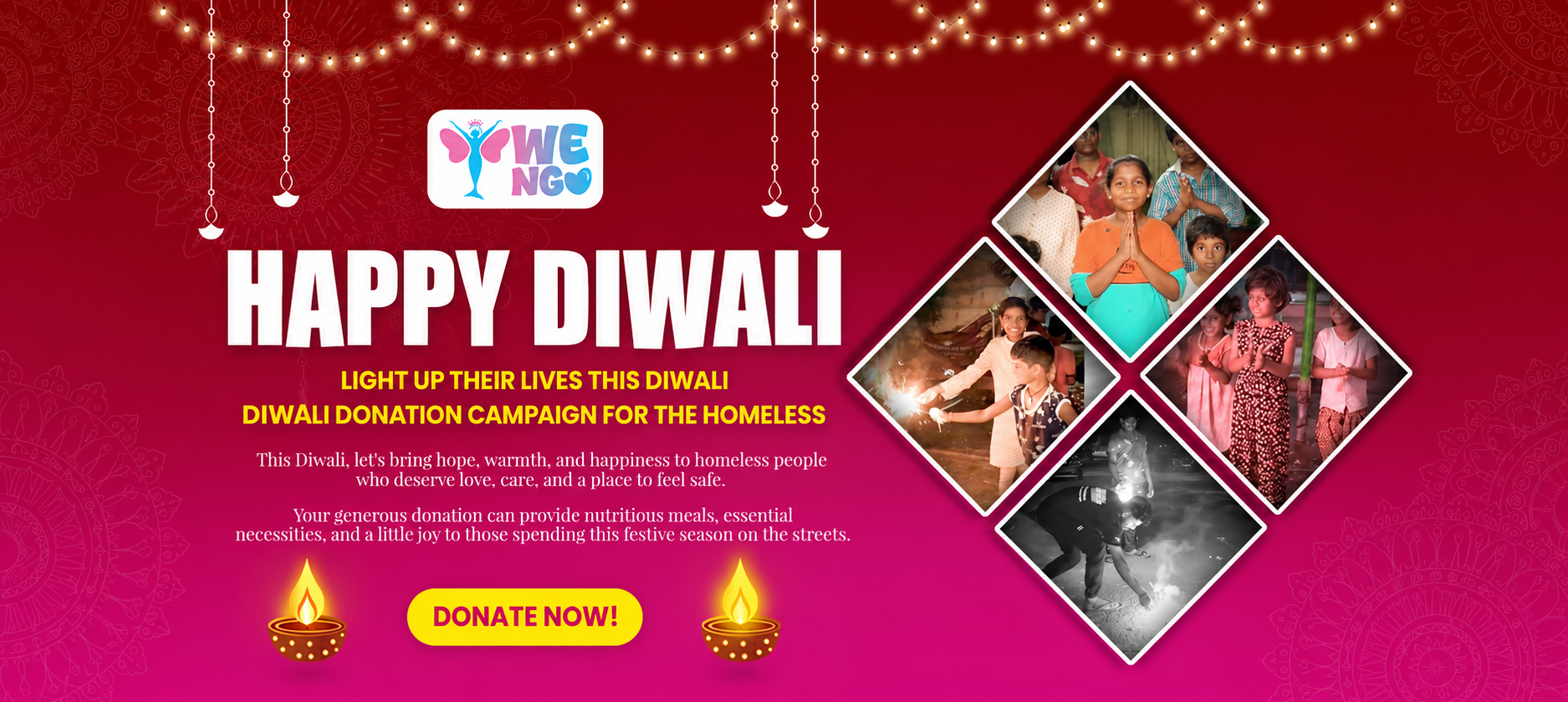 Happy Diwali - Diwali donation campaign for homeless children